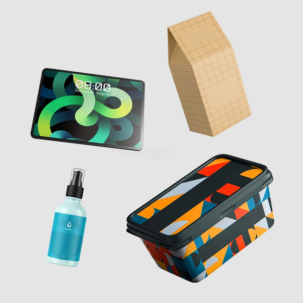 produktfotografie von verschiedenen artikeln